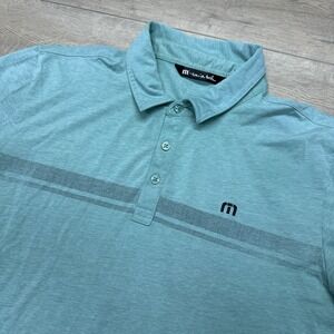 Travis Mathew Green Classic Polo Shirt Men's Sz XL Golf Casual STAIN